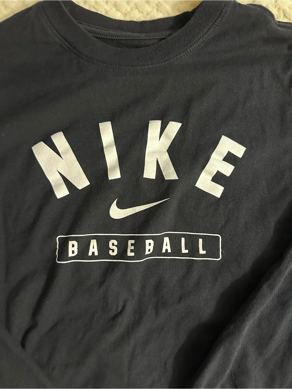 Nike Youth Black Long-Sleeve Baseball Logo Shirt